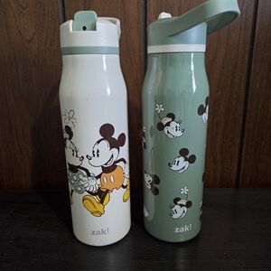 Zak! Mickey Mouse Water Bottle Set - White and Green
